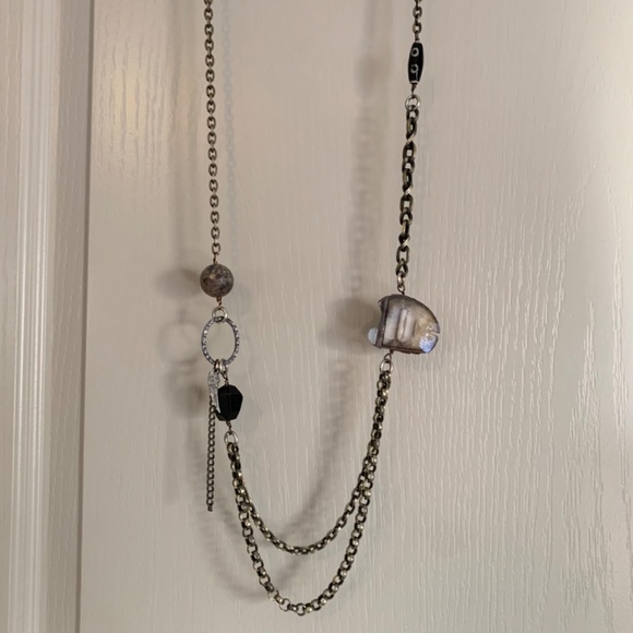 Unique Statement necklace w/ semi precious stones - Picture 2 of 9